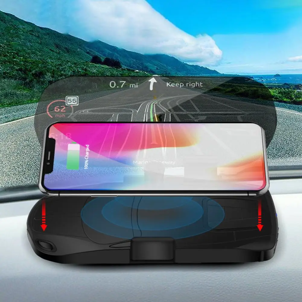 Автомобильный дисплей HUD телефон Беспроводное зарядное устройство держатель gps навигация проекция