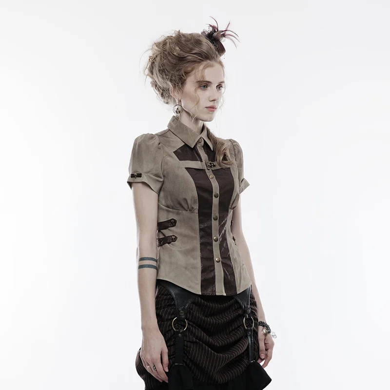 PUNK RAVE Steampunk Summer Short Sleeve Women