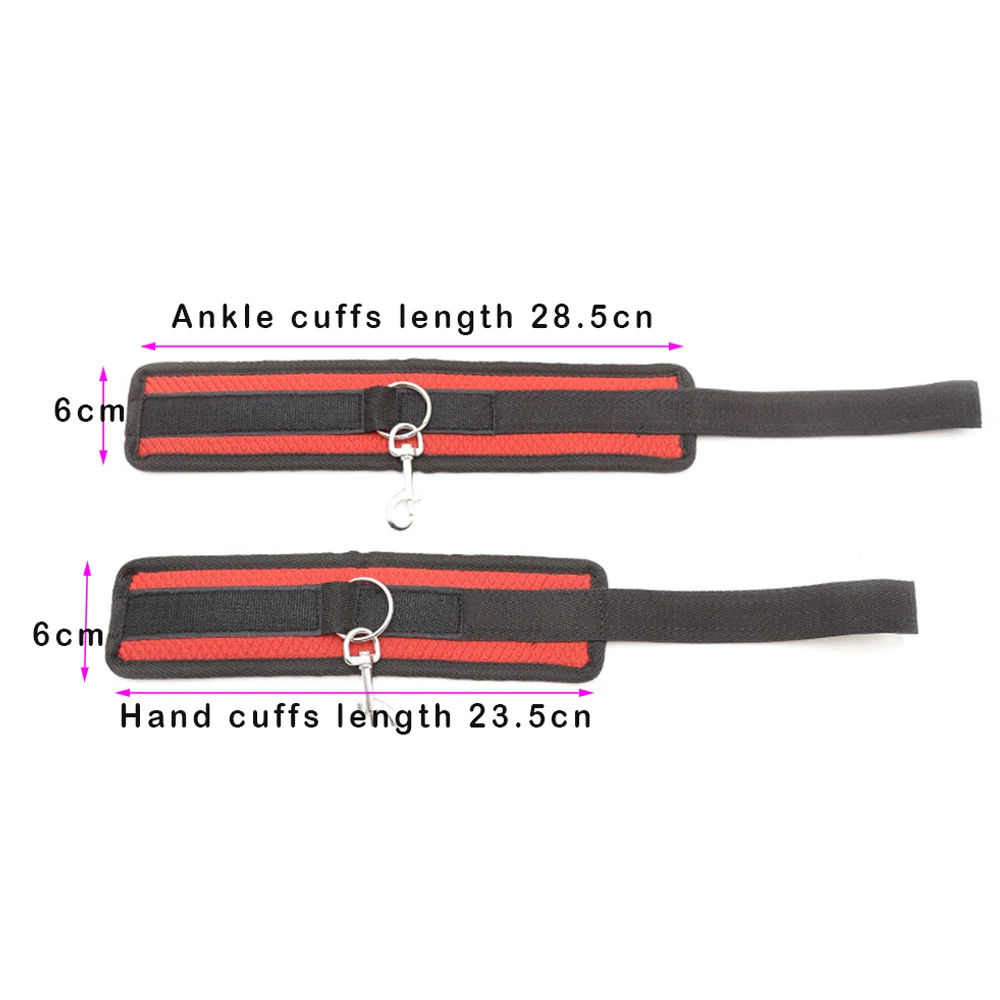 Sex Adult Toys Under Bed BDSM Bandage Kit Handcuffs Hand Ankle Cuffs Blindfold Gear Set Fetish