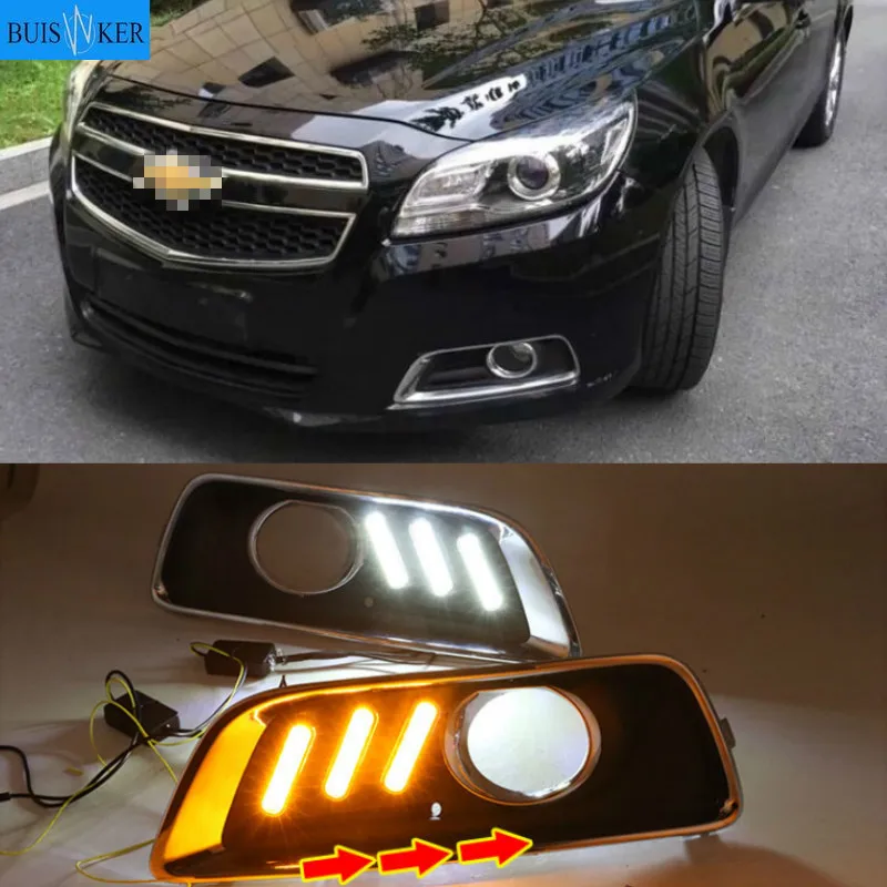 

2PCS For Chevrolet Chevy Malibu 2011-2015 Driving DRL with turn signal Daytime Running Light fog lamp Relay Daylight car styling