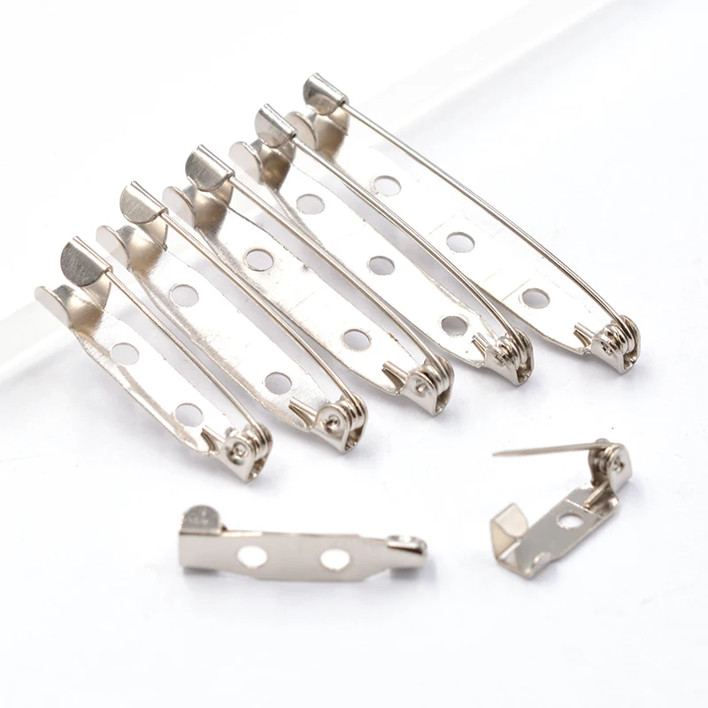 

Brooch Clip Base Pins 50pcs Metals Color Blank Lock Brooch Pin Base for Jewelry Making Findings DIY Pick Size 15-40mm Supplies