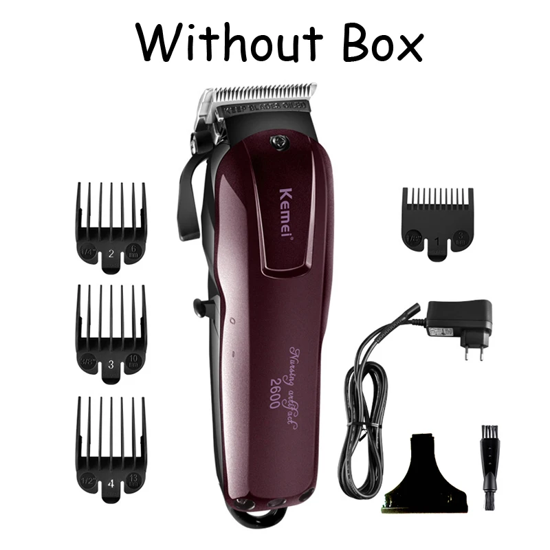 Without retail Box Мощная машинка для стрижки волос, электрическая бритва для волос, машинка для бороды, электрическая бритва, Kemei, профессиональный триммер для волос - Цвет: Without retail Box