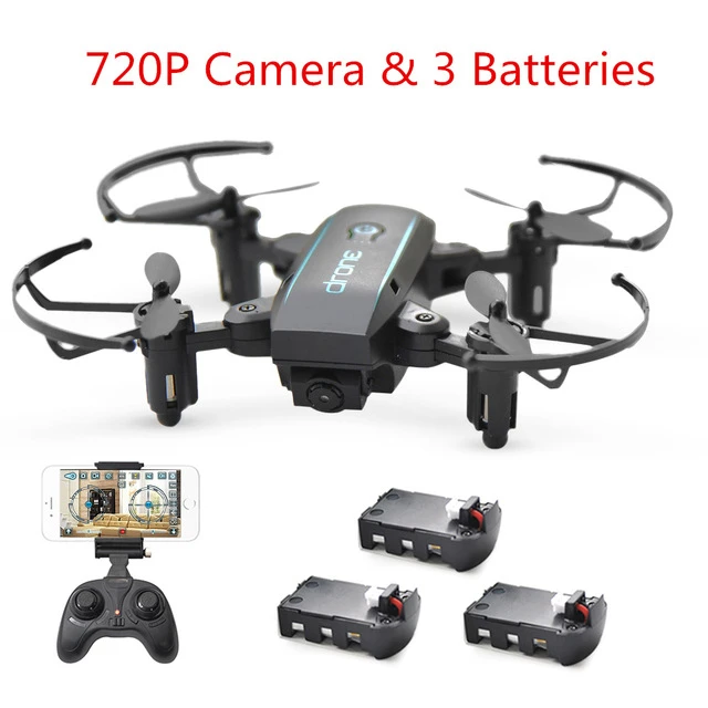 Linxtech In1601 Дрон 2,4g 720p Мини-Дрон с камерой Wi-Fi Fpv складной Квадрокоптер с удерживанием высоты Вертолет игрушки 3 батареи - Цвет: Black 720P 3Battery