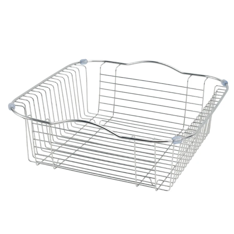

Stainless Steel Sink Drain Basket Dish Drying Rack Rustproof Dish Drainer Holder 91AD