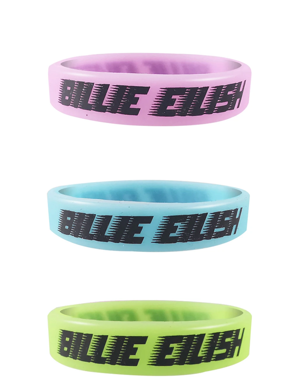 Силиконовый браслет, светящиеся силиконовые спортивные браслеты, браслеты для фанатов, подарок Billie Eilish, флуоресцентный резиновый фитнес-браслет