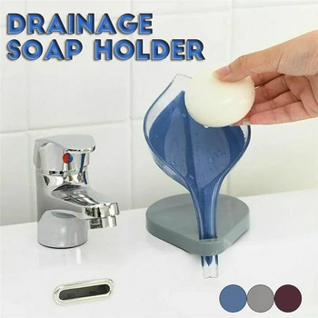 

Leafology Decorative Drainage Bathroom Shower Bath Soap Dishes Household Strong Suction Cup Holder Storage Holder Container
