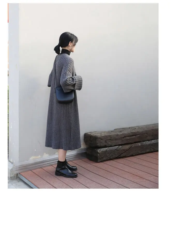 HG Fashion Elegant V Neck Women Dress Loose Plus Size Knit Ladies Dresses Wild Lazy Oaf Autumn Winter Clothes Women XJ2640
