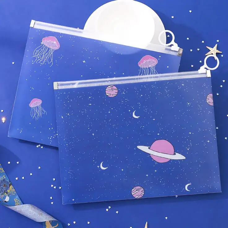 

New 1PC A5 Kawaii Fashion File Folder Document Paper Organizer Pencil Notebook Storage Bag School Office Stationery