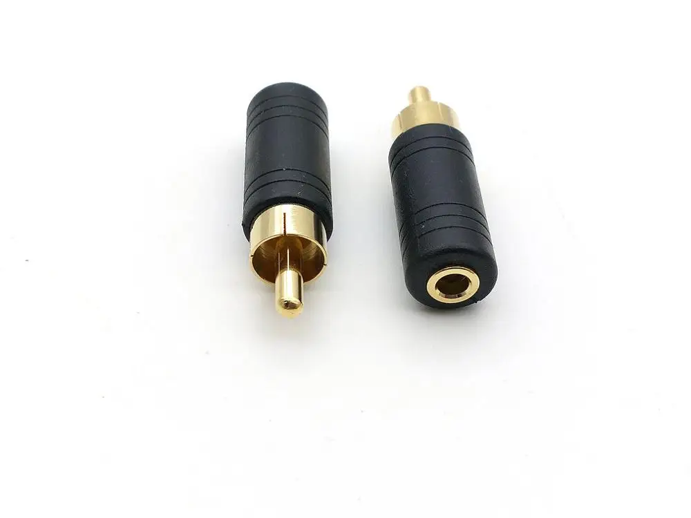 

100 pcs Gold Plated 3.5 mm Female Mono Jack To RCA Plug Male Adapter Connector Audio New