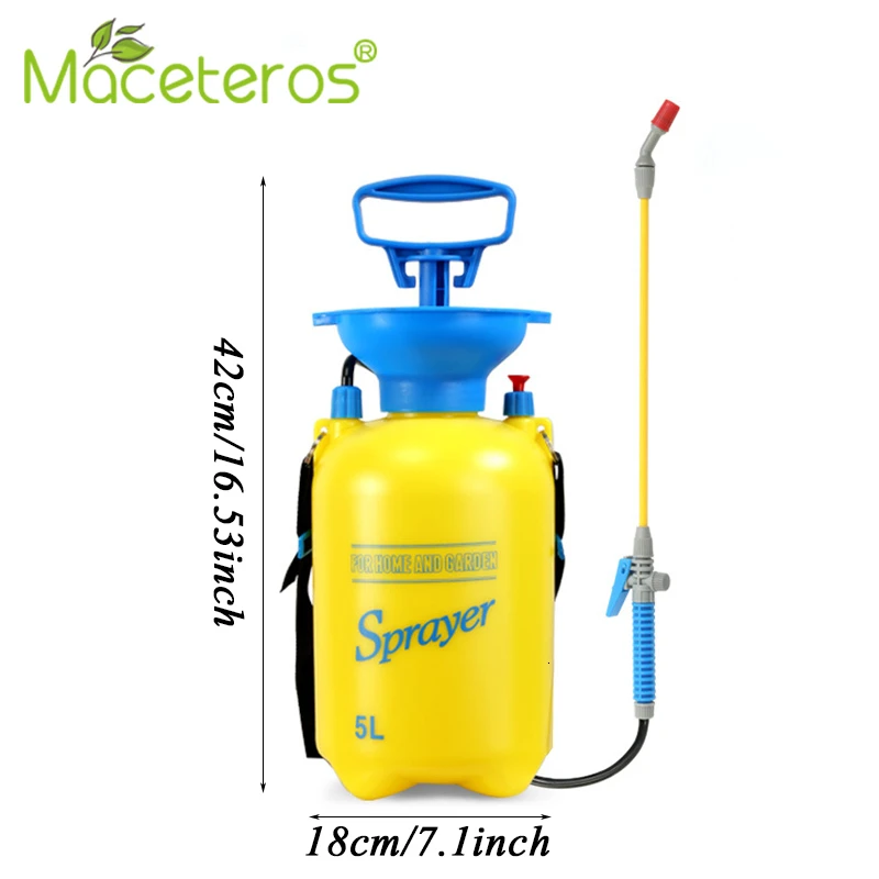 MACETEROS 5L желтый наплечный опрыскиватель высокого давления сельскохозяйственный ручной воздушный насос Лейка полив садовый распылитель серия
