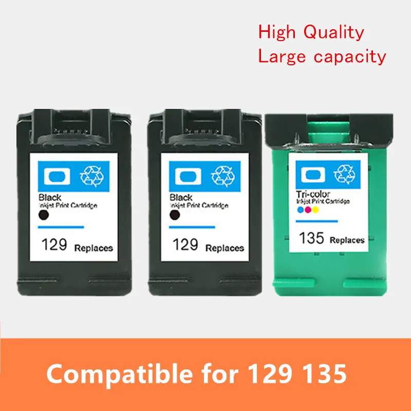 Совместимый для hp 129 135 картридж для hp 129 чернильный картридж для hp Deskjet C4183 5943 6943 6983 D4163 2575 принтер - Цвет: 2Pk Black 1Pk Color