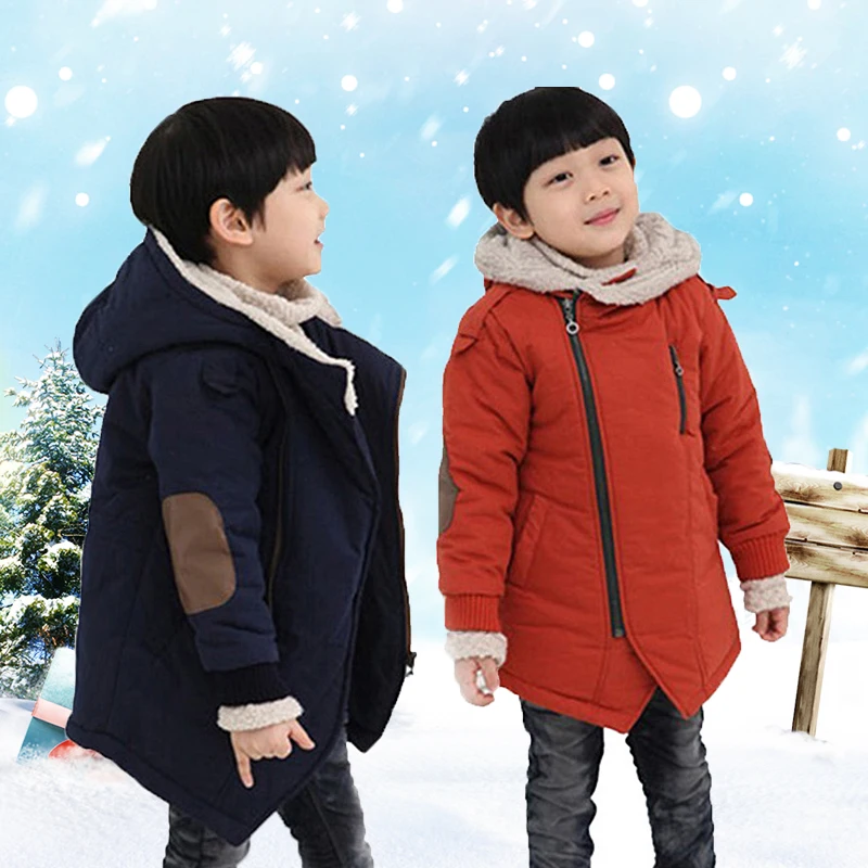 discount Baby autumn and winter new warm clothing children's jacket thickening plus velvet padded jacket boy
