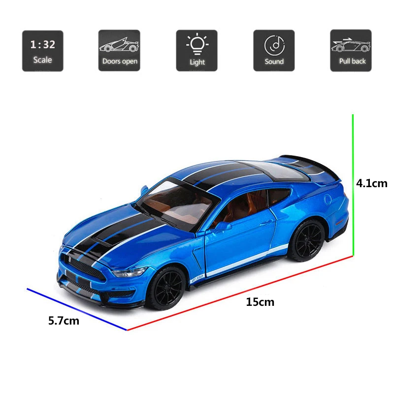 Спортивный автомобиль hommate 1/32 весы Ford Mustang Shelby GT350 металлический сплав 1:32 литье