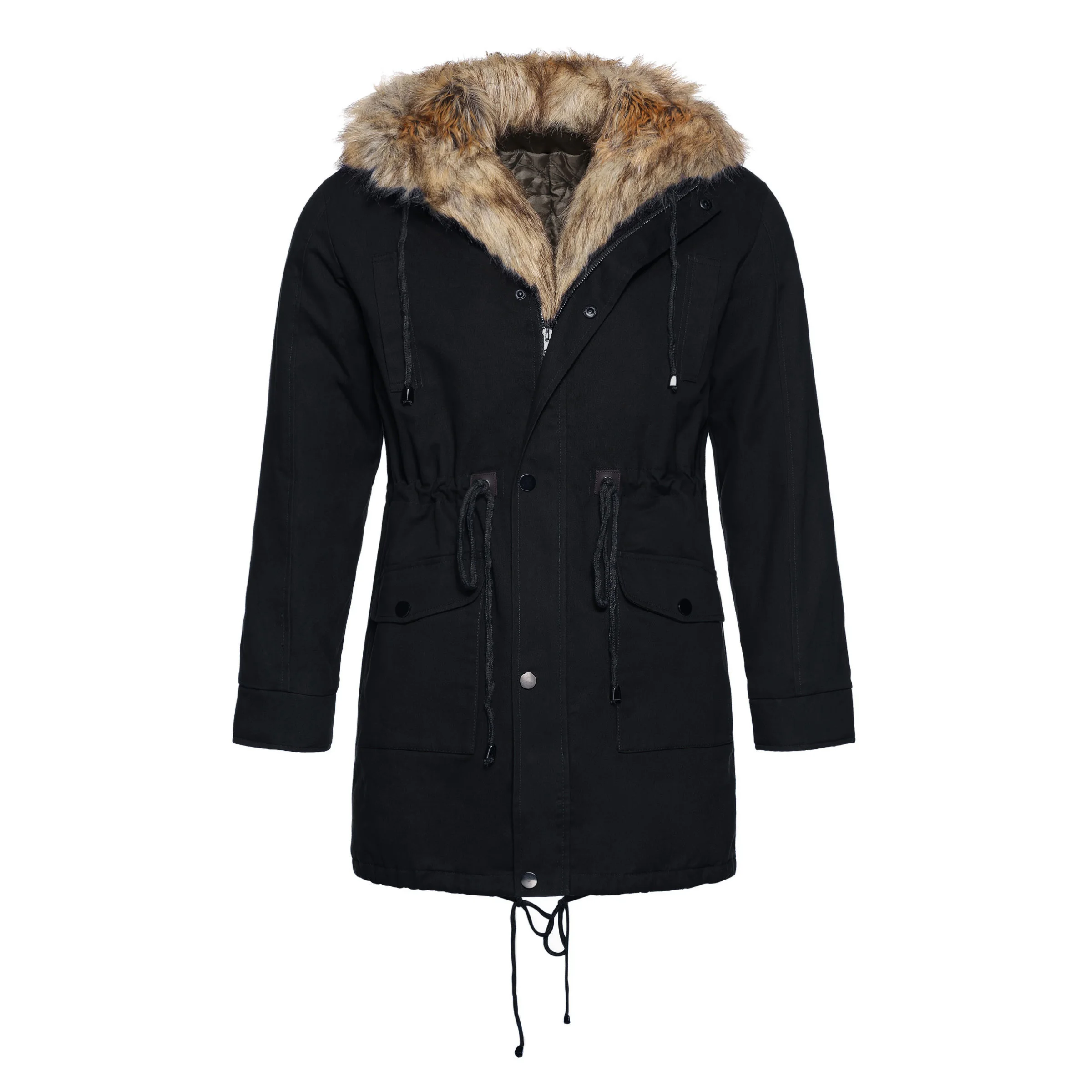 Распродажа, утепленный мужской пуховик с воротником из искусственного меха, пальто, зимняя хлопковая одежда, мужская теплая мода, готическое Мужское пальто XL
