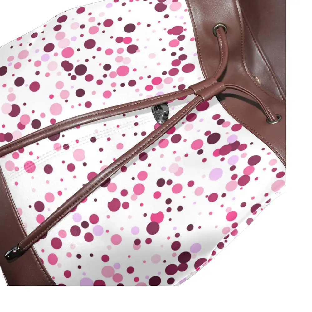 ALAZA Teenager Leather women Backpacks Pink girl Printing Fashion girl waterproof Backpack Women Soft School Travel Shoulder Bag