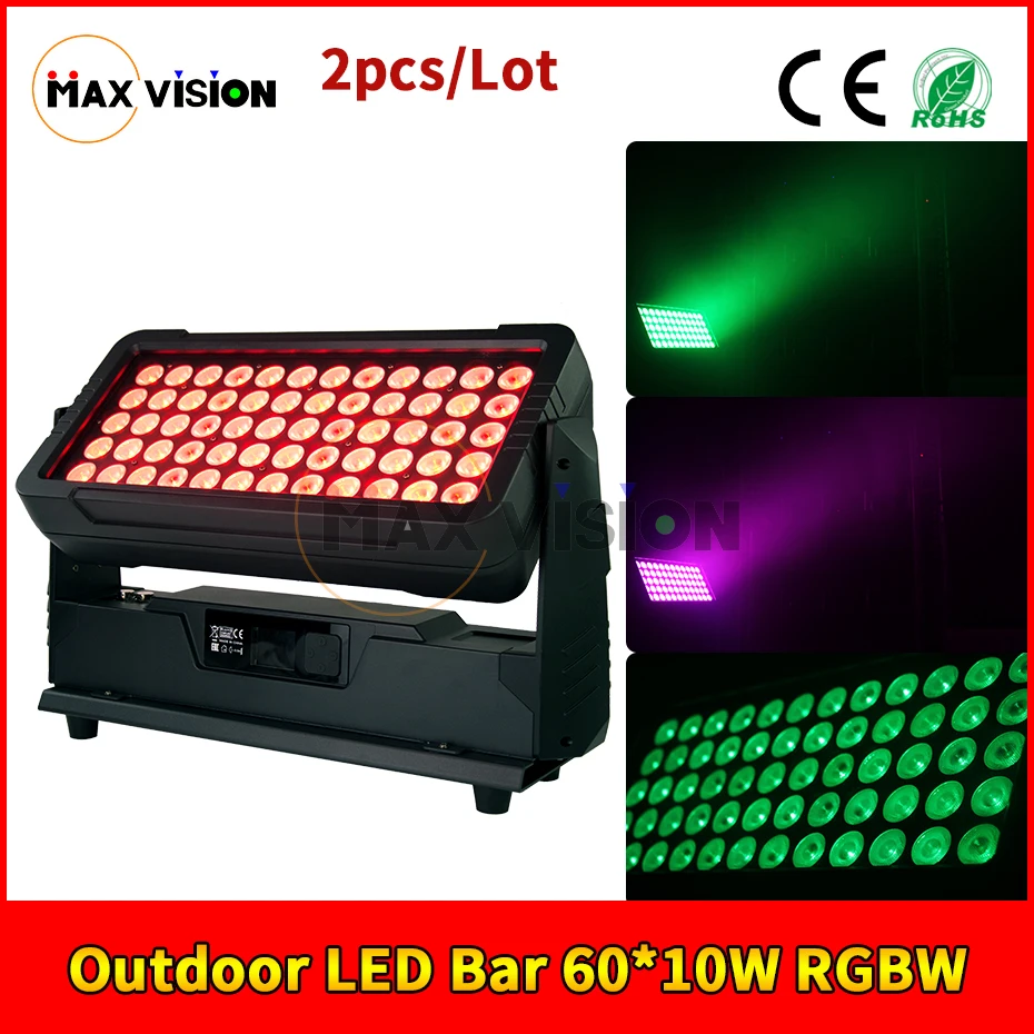 

2pcs Waterproof Led Light Outdoor LED Bar 60*10W RGBW Dmx Control Stage Light For stage light dj light
