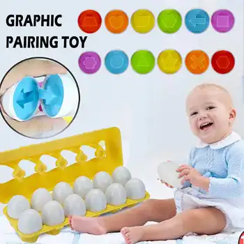 

Colorful Shape Matching Egg Set Preschool Montessori Toys for Toddler Games Educational Color Recognition Skills Learning