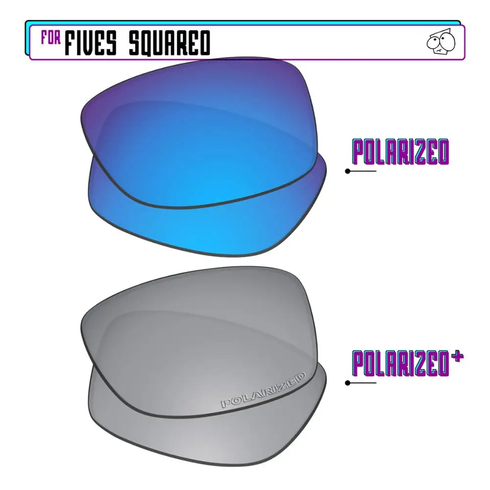 

EZReplace Polarized Replacement Lenses for - Oakley Fives Squared Sunglasses - Silver P Plus-Blue P