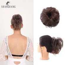 XUANGUANG синтетические вьющиеся волосы булочка пончик грязный шампанское наращивание для женщин 10 цветов
