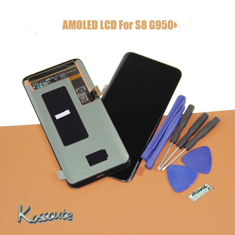 Супер AMOLED LCD для SAMSUNG GALAXY S8 дисплей G950 G950F G950FD сенсорный экран дигитайзер замена ЖК