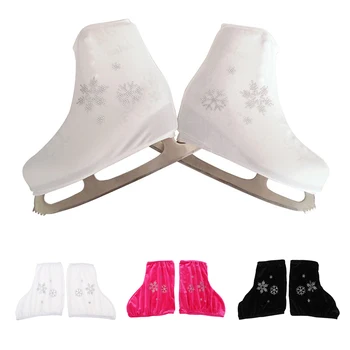 

2 Pcs Fashion Figure Skate Velvet Boots Cover Ice Skate Shoes Protector Skating Accessories with Snow Flake for Adults Kids