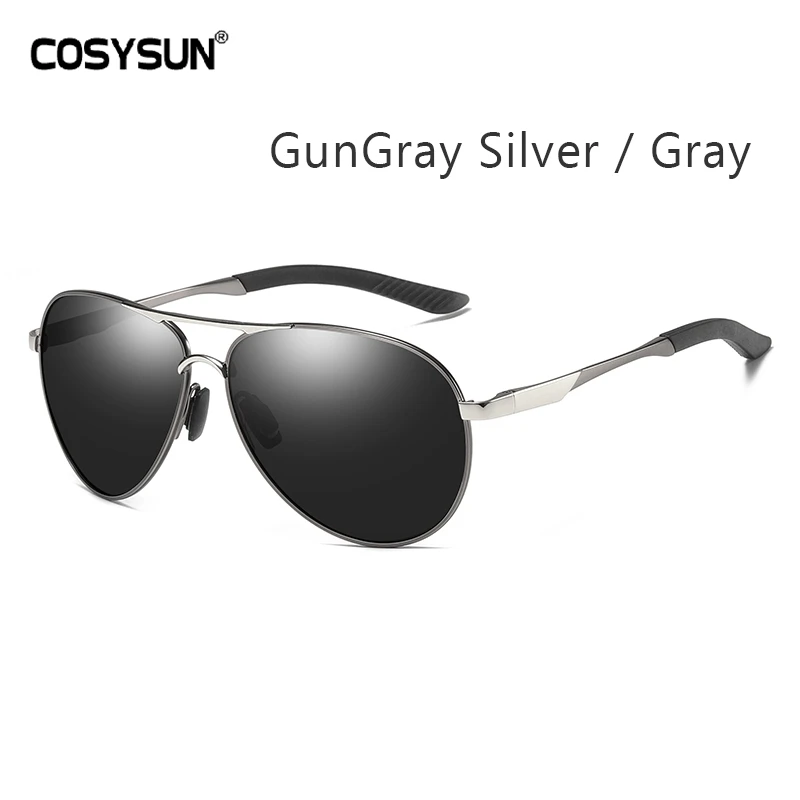Classic Brand Designer Women Sunglasses Men Pilot sunglasses Polarized vintage Sun Glasses Female Driving Eyewear Oculos De Sol - Цвет линз: GunSilver Gray