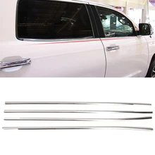 Для Toyota Tundra 4-двери- автомобильный Стайлинг Нержавеющая сталь внизу окна литья полоски Накладка аксессуары
