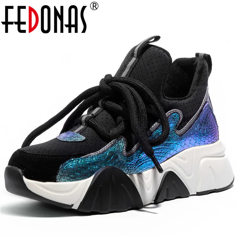 

FEDONAS Punk Women Genuine Leather Flats Shoes Woman Platforms Lace Up Sneakers Comfortable Casual Sport Shoes Sneakers