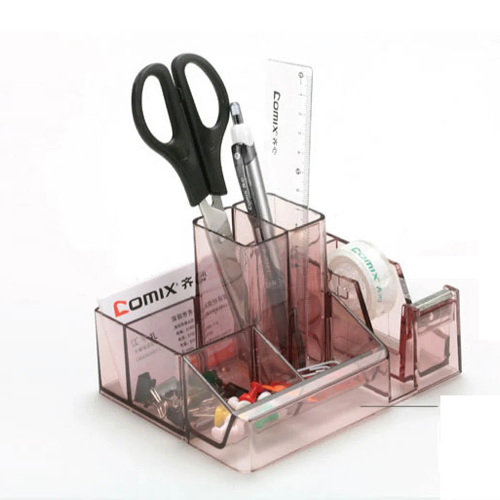 

Comix Multi-function Pen Holder Desk Storage Box Office Desktop Pencil Organizer Container Student Gifts Office School Supplies