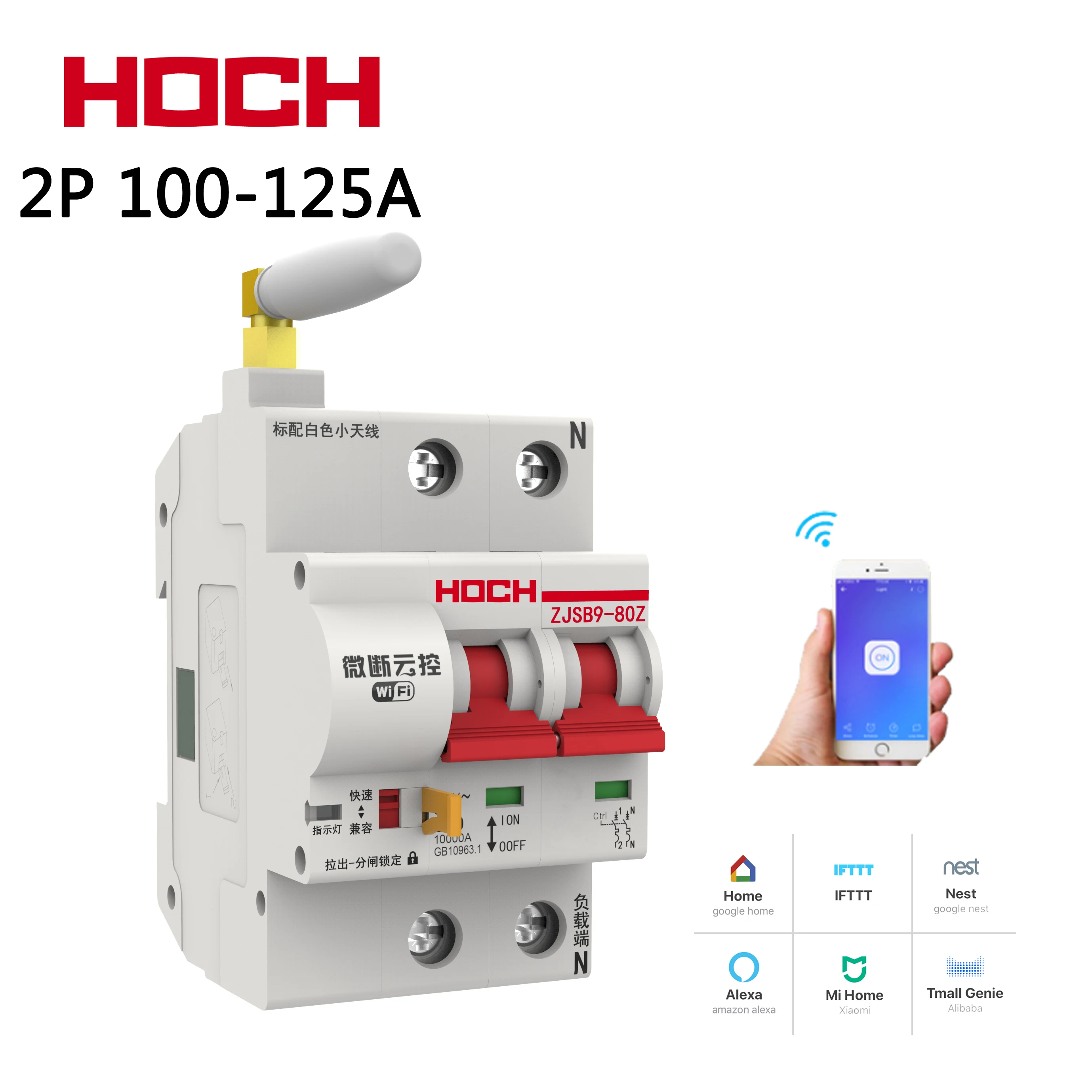 

HOCH WIFI Circuit Breaker FACTORY timer Remote Control 2P WIRELESS Ewelink Tuya APP Smart Automatic Intelligent antenna Switch