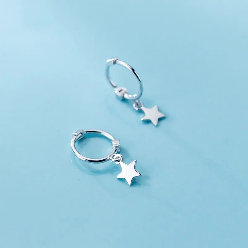 Женские серьги кольца из серебра 925 пробы с покрытием розового