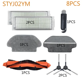 

8PCS Robot Vacuum Cleaner hepa Filter Edge Brush Cleaning Cloth Accessories for xiaomi mijia mi styj02ym Vacuum mop pro Parts