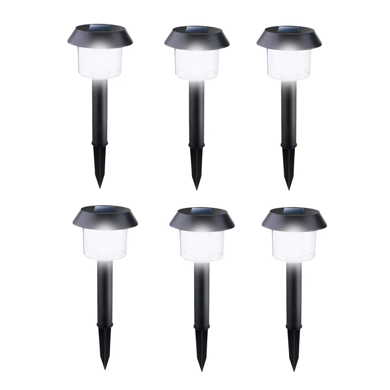 

6 Pack Outdoor Solar Path Lights, Solar Garden Landscape Lights for Outdoor Yard Pathway Driveway Walkway Sidewalk Patio Lawn, C
