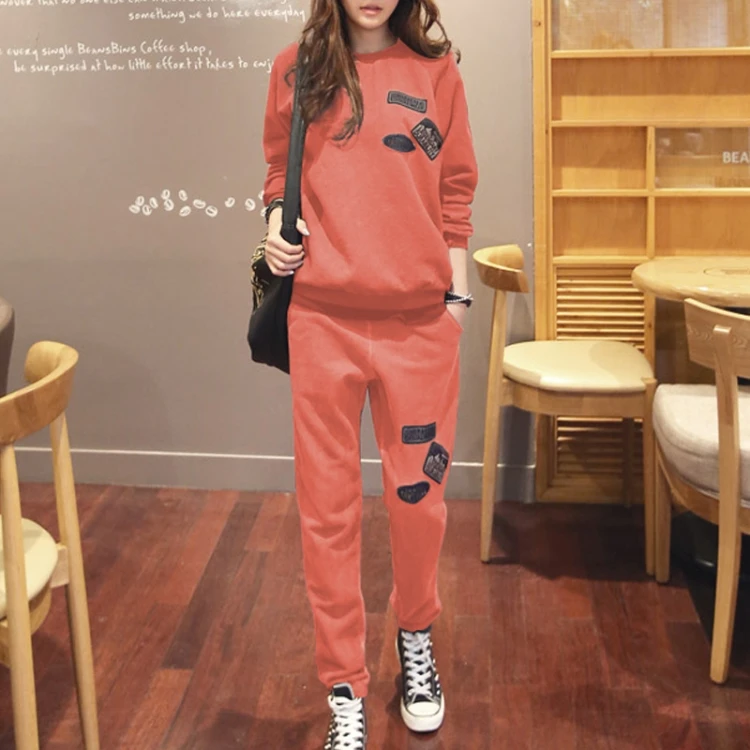 Dark Pink Spring S-6XL, женская спортивная одежда, спортивные костюмы, весна, осень, зима, повседневные, плюс бархат, Толстая Толстовка+ штаны, комплекты для женщин размера плюс - Цвет: Dark Pink Spring
