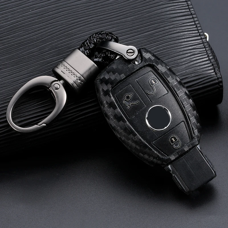 Чехол для ключа автомобиля, чехол из углеродного волокна для Mercedes Benz BGA AMG W203 W210 W211 W124 W202 W204 W205 W212 W176, защитный чехол для ключа автомобиля