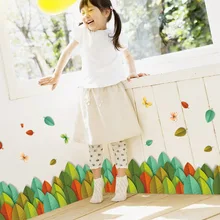 Крутой Mulitcolor листья свежий дом плинтус клейкая бумага спальня гостиная уголок экологически чистые украшения стены St