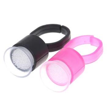 

100pcs Tattoo Ink Ring Cups Glue Cap with Sponge Microblading Pigment Cup Tattoo Tool Holder Permanent Makeup Accessories
