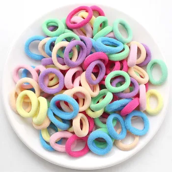 

100Pcs 2.5CM High Elastic Hair Rubber Bands Gum Accessories For Children Girls Kids Tie Hair Ring Rope Holder Scrunchie Headwear