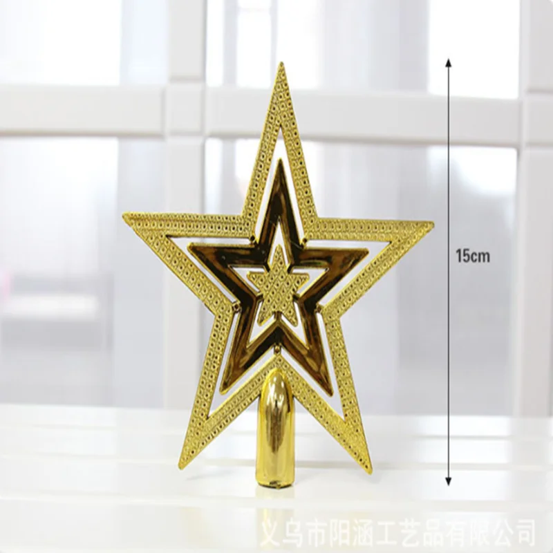15cm B 5,9 дюймов,, новинка, милая золотая пудра, рождественская звезда, рождественская елка, топперы, рождественская елка, топ со звездами, Decoracion De Navidad Dorado - Цвет: 15cm B