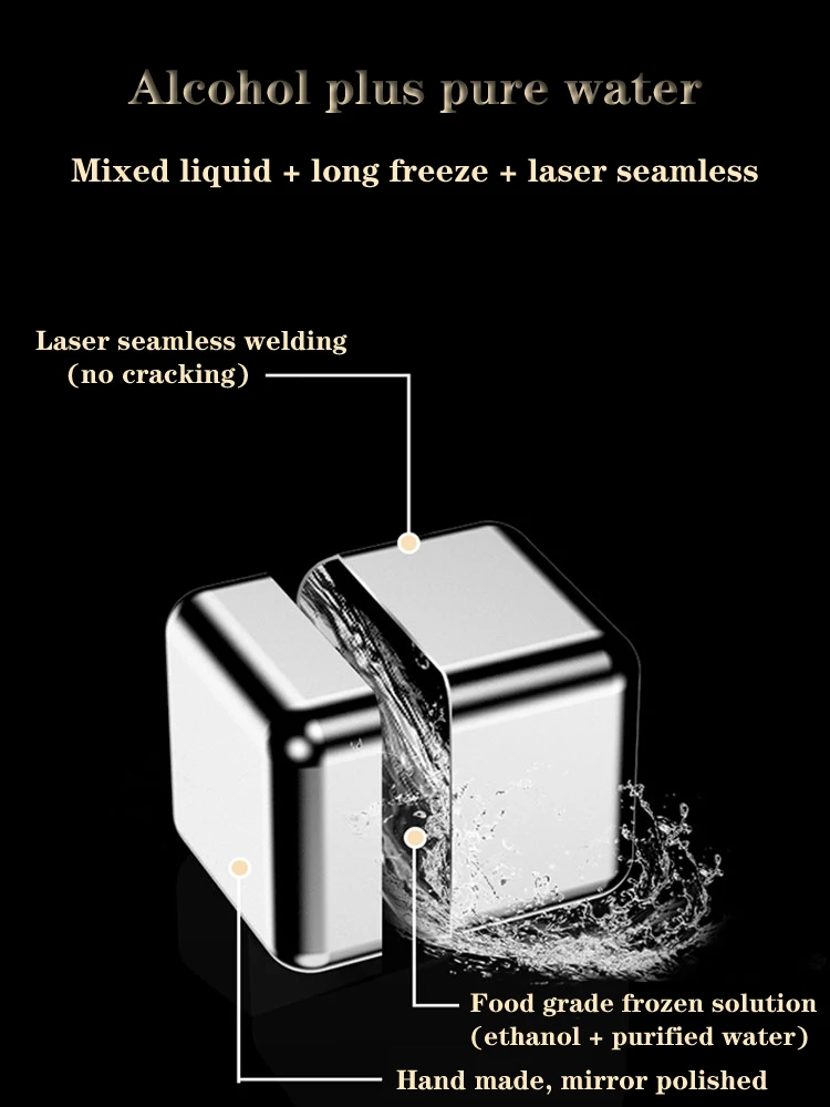 Кубики льда из нержавеющей стали SGS Test Pass|Ведра и щипцы для льда| |