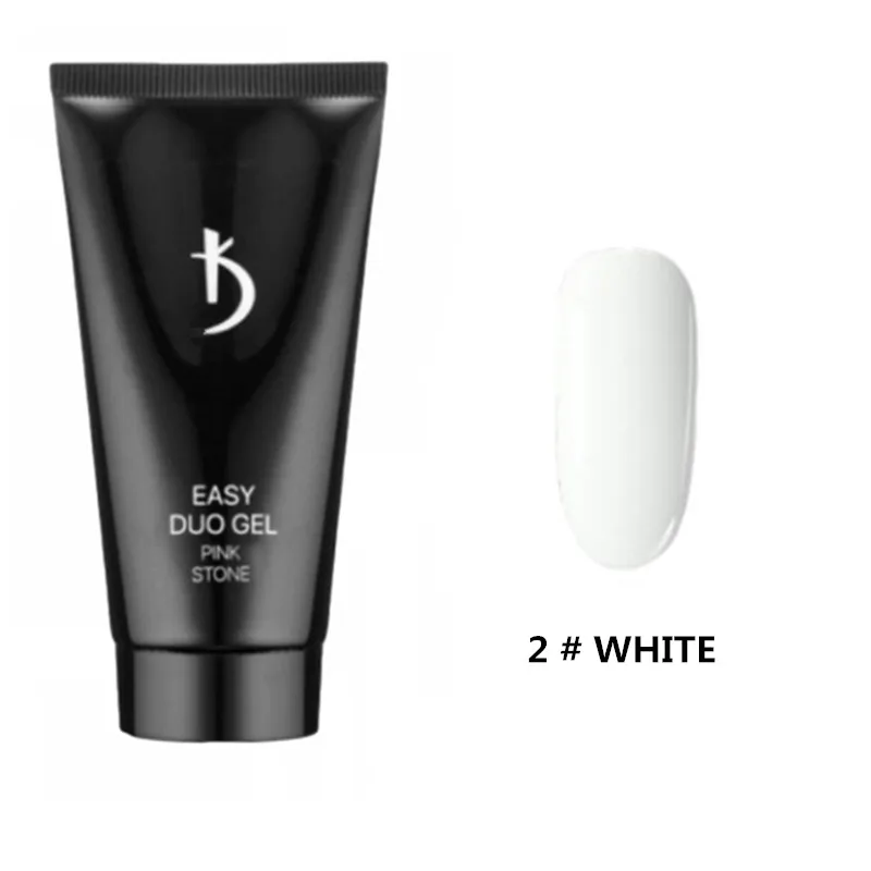 2 White KODIES гель 30 мл полигель для ногтей акриловый полигель белый металл с прозрачными кристаллами УФ светодиодный Гель-лак - Цвет: 2 White