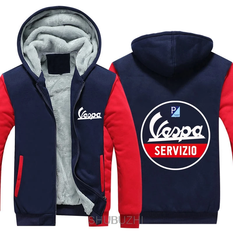 Servisio утепленная толстовка Vespa зимняя Флисовая теплая толстовка флисовая куртка на молнии Толстовка сделает ваш дизайн Зимняя Толстовка - Цвет: Красный