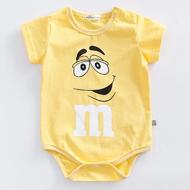 Newborn Baby summer rompers 100% Cotton Infant Body Short Sleeve baby Jumpsuit Cartoon ropa bebe Baby Boy Girl clothes Orange