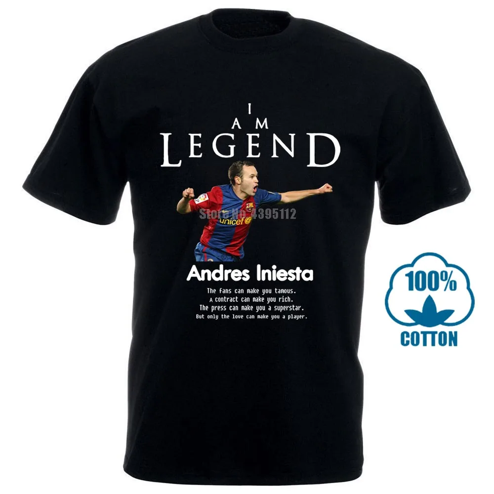 Andres Iniesta Spain Legend Soccerer Futbol футболка 011787 | Мужская одежда