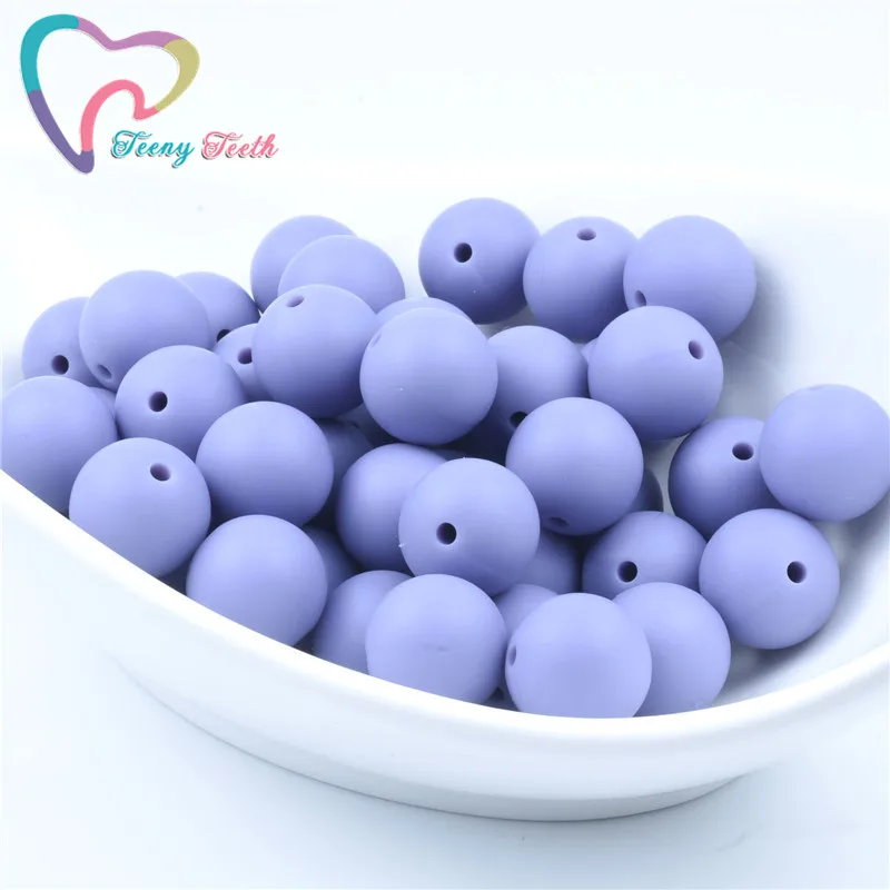 

TeenyTeeth 10PCS Tropical Lilac 12-15MM Round Loose Silicone Beads Baby Chew Non Toxic BPA Free Food Grade Teething Loose Beads