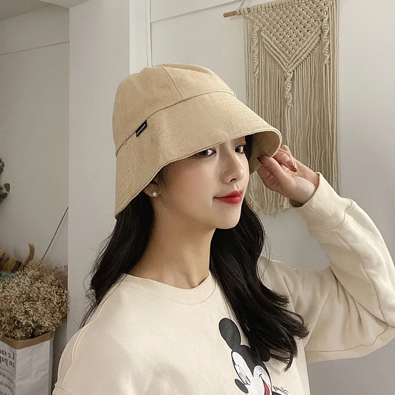 

Non-mainstream-Style Summer New Style Hat Women's Japan Design Fashion Bucket Hat Bucket Hat Simple Casual Small Icon Bucket Hat