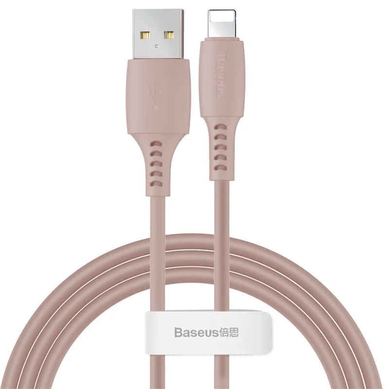 Baseus USB кабель для iPhone XR Xs Max 2.4A Быстрая зарядка USB зарядное устройство кабель для iPhone X 8 7 Plus Синхронизация данных многоцветный провод - Цвет: Pink USB Cable