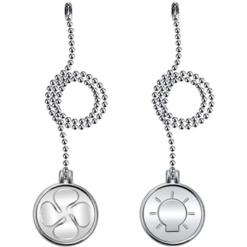 

Ceiling Fan Zipper Light Bulb and Fan Zipper Rugged Non-Rusting Fan Zipper Pendant Round Card Chain Silver