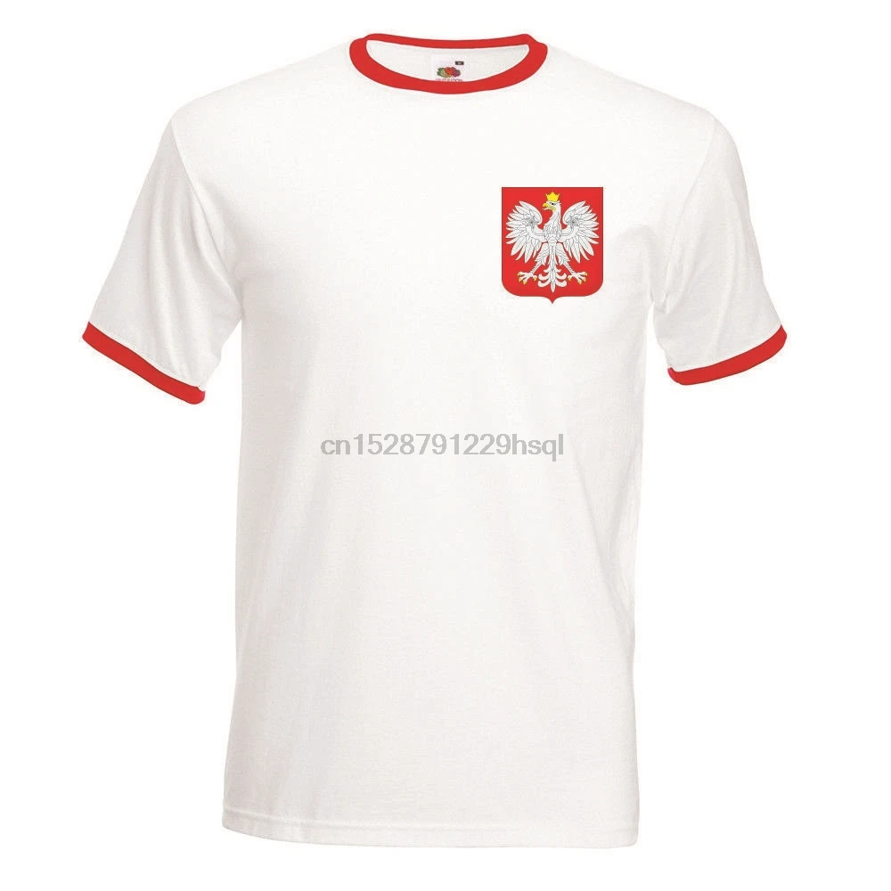 Мужская новая хлопковая футболка с коротким рукавом и принтом Koszulka Polska Polski Poland