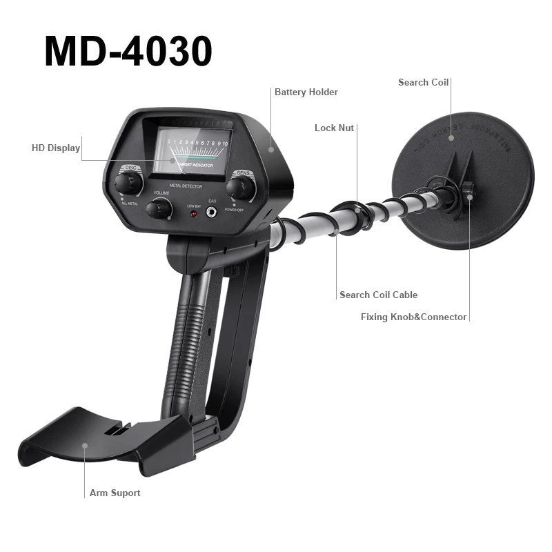 Металлоискатель MD4030 подземные детекторы золота MD-4030 длина регулируемый Охотник за сокровищами искатель портативный Охотник детектор